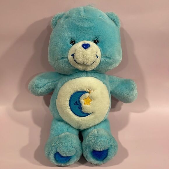 2002 Bedtime Bear Care Bears Play Along 10” Plush Blue Moon & Star Good Used Co… - Picture 1 of 10